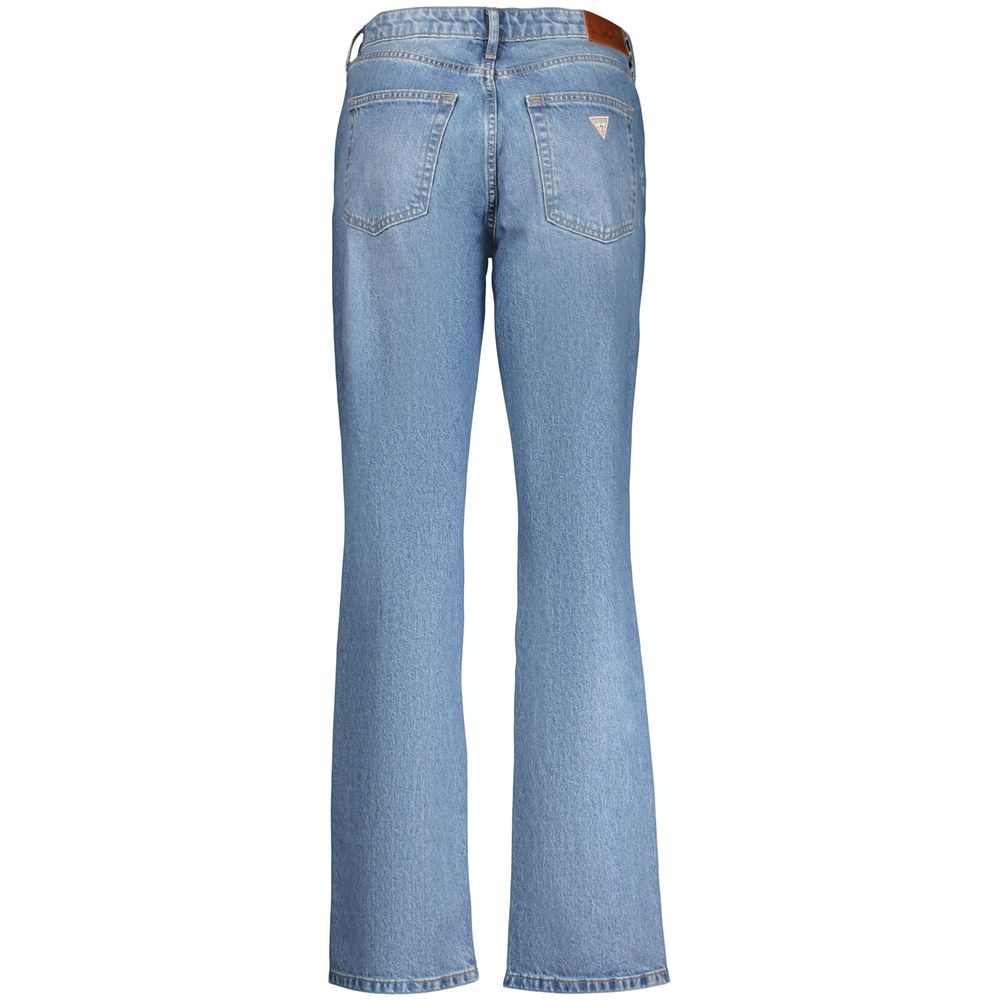 Jean Guess Jeans femme G08 droit taille mi-haute en coton bleu clair – GU-43802