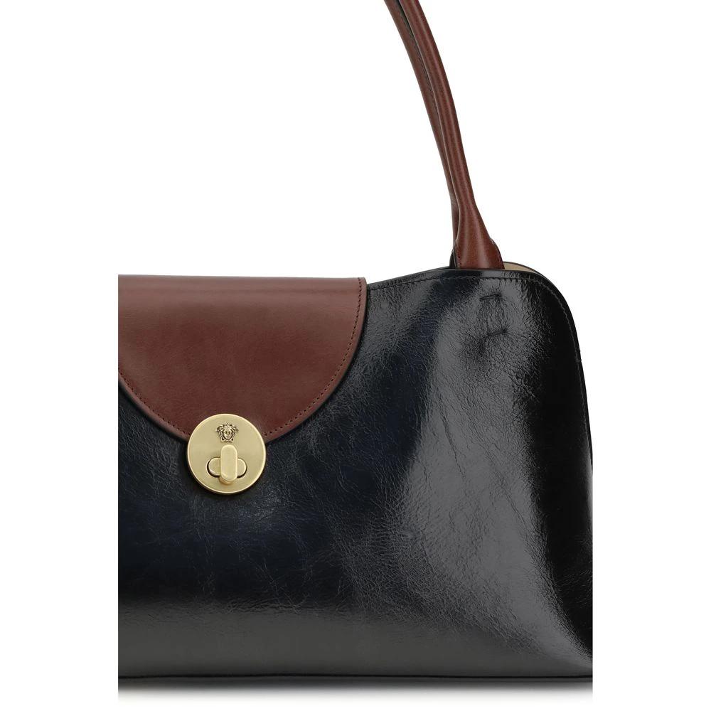 Versace Black Calf Leather Bos Taurus Shoulder Bag by Versace