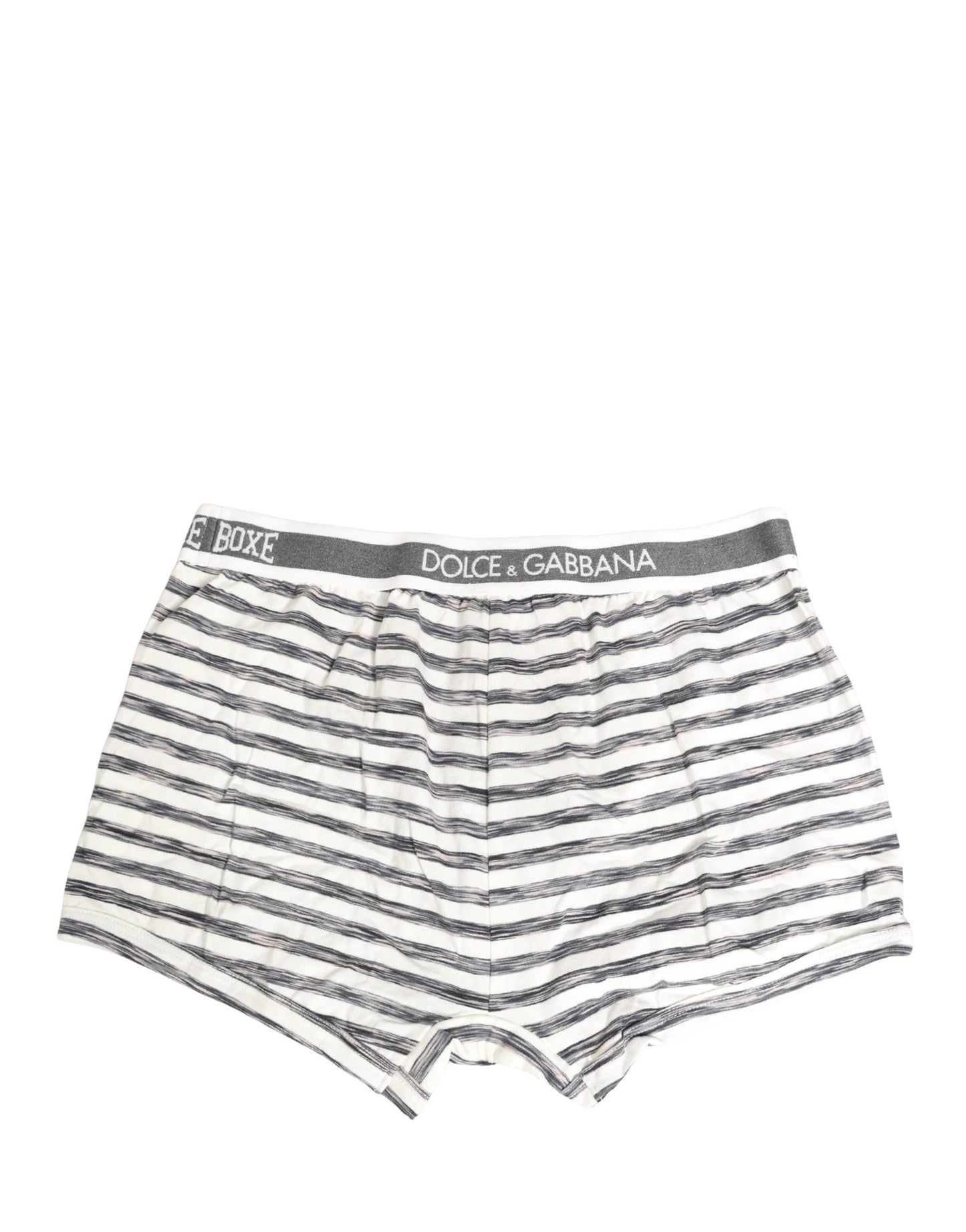 Dolce & Gabbana Gray White Stripes Men Regular Boxer Underwear by Dolce & Gabbana