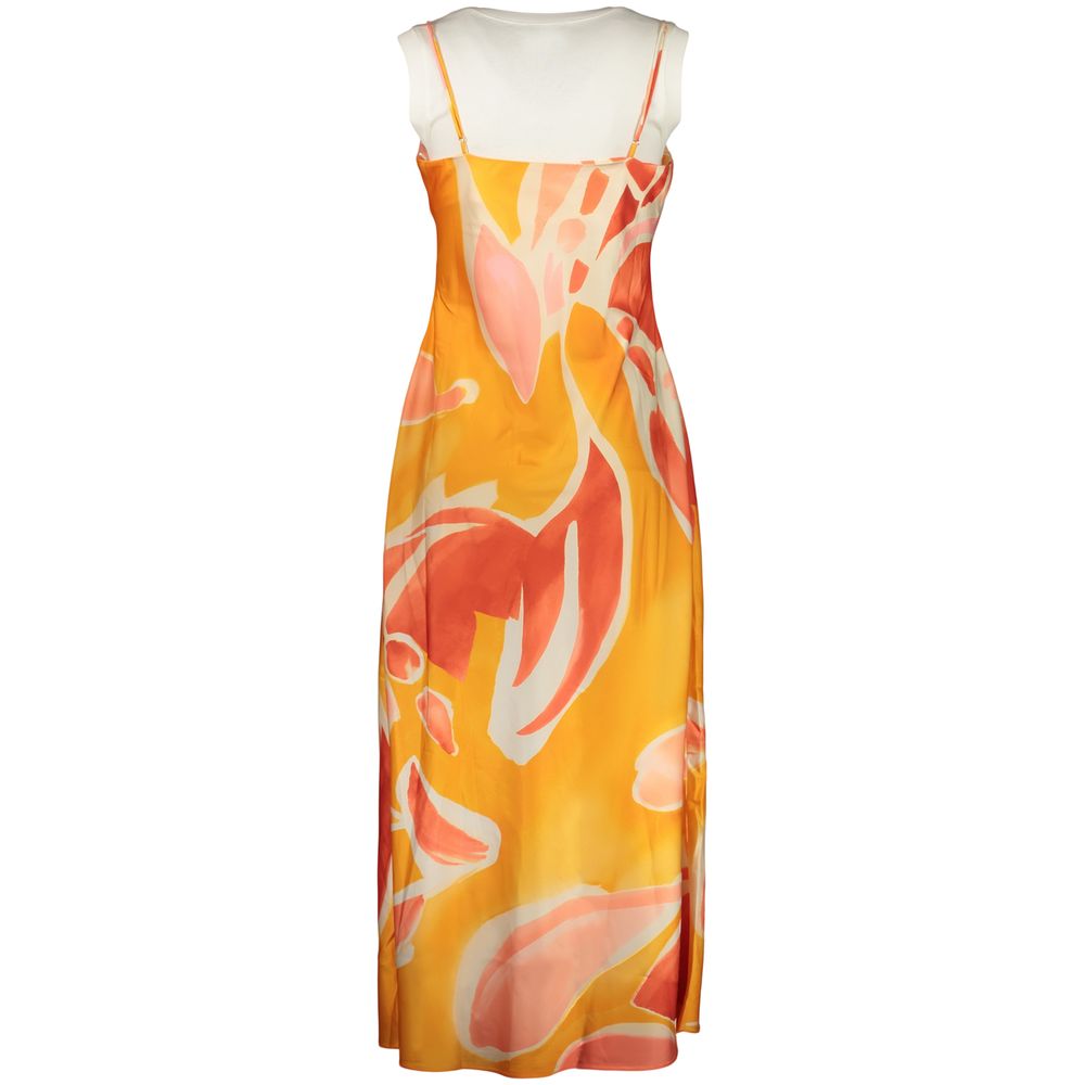 Robe Desigual femme longue sans manches en polyester orange – DE-43973