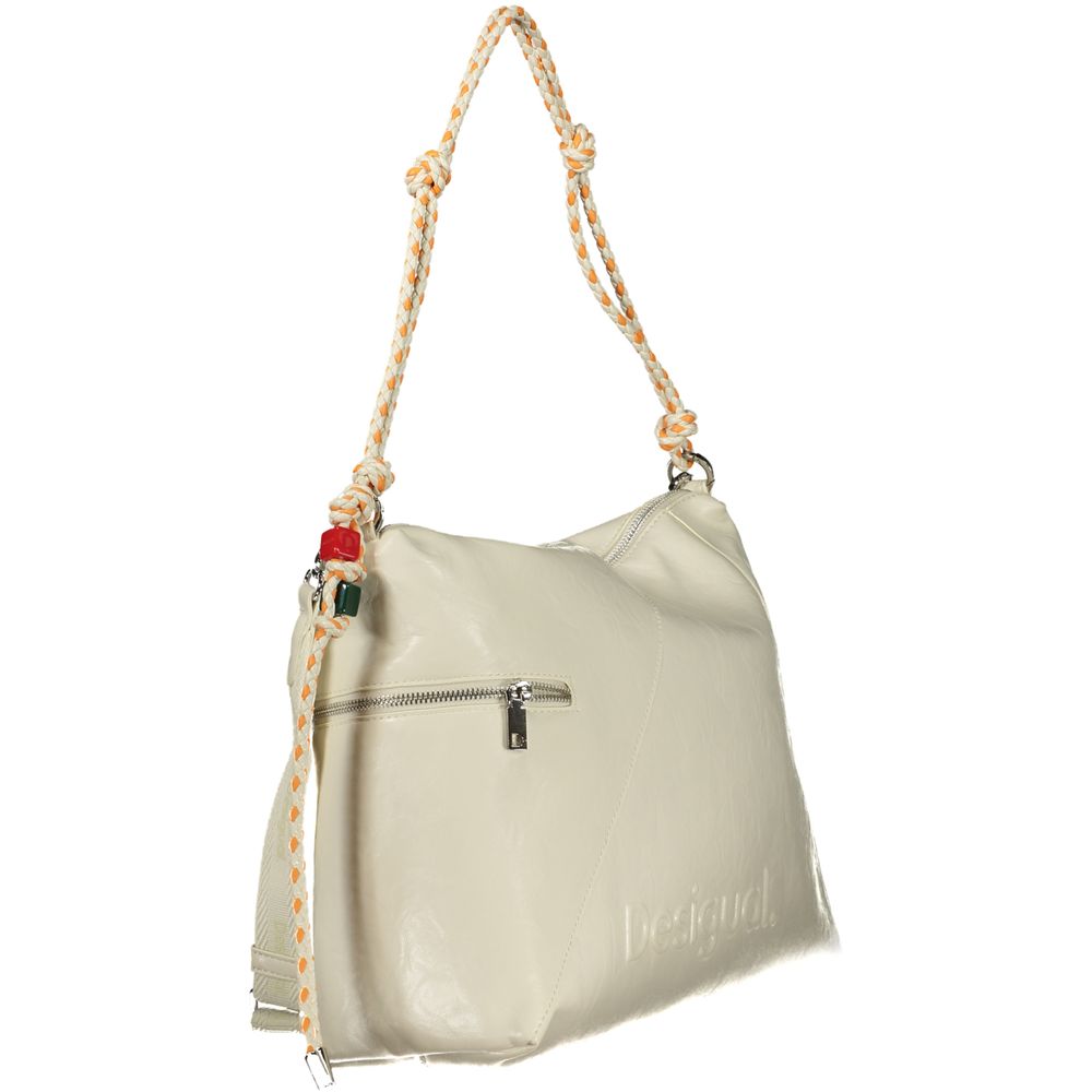 Sac à main Desigual femme Half Logo Leiria 2.0 en polyuréthane blanc – DE-44137