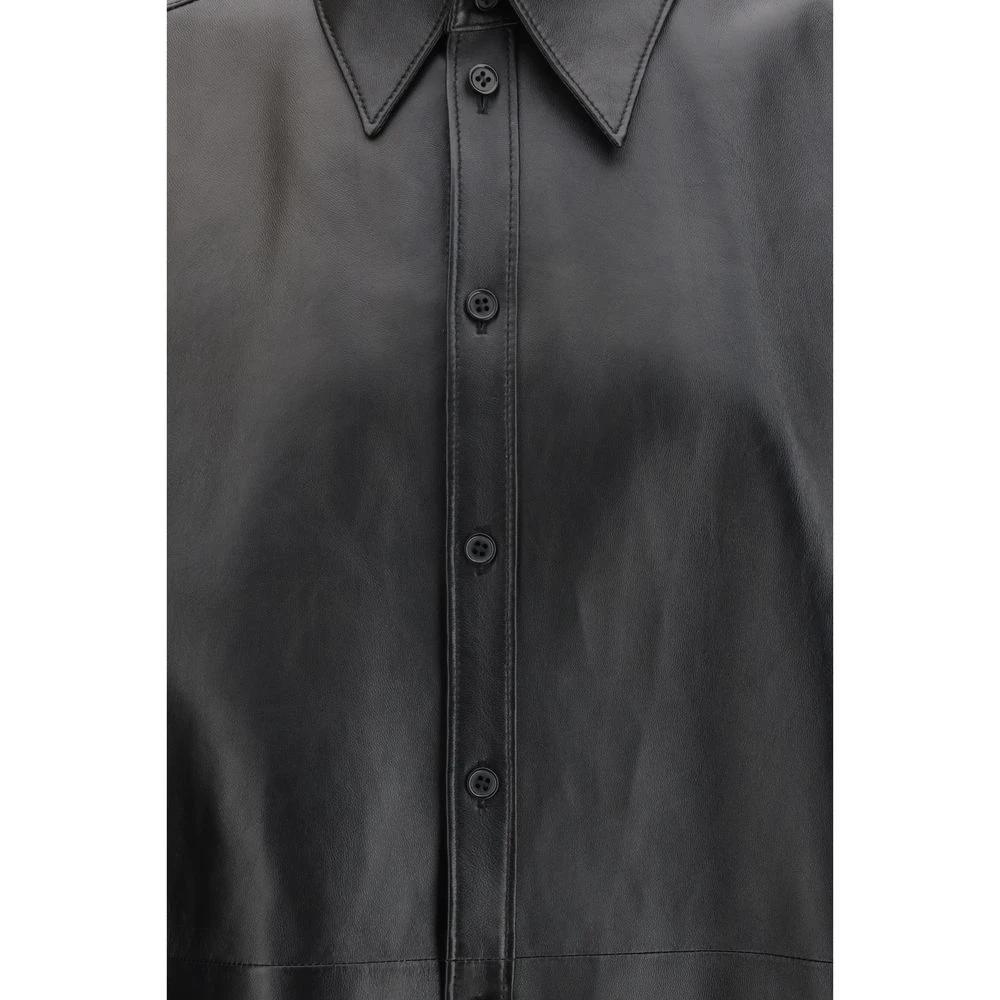 Dolce & Gabbana Black Leather Dress Shirt by Dolce & Gabbana