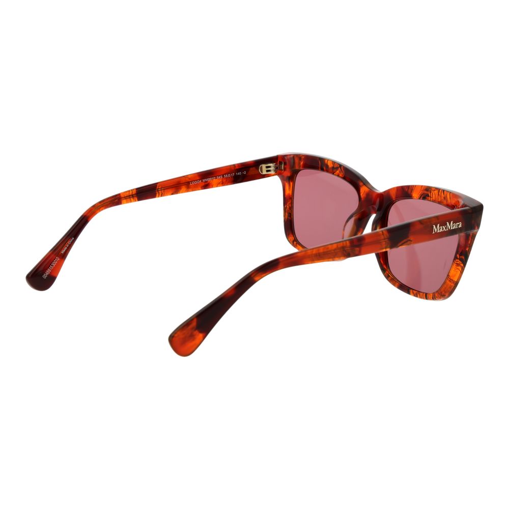 Lunettes de soleil Max Mara femme rectangulaires monture plastique marron, verres roses – MA-1046426