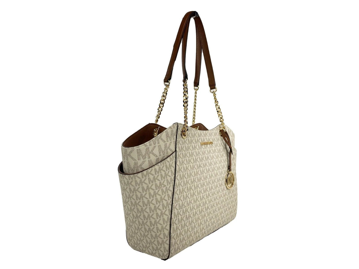 Michael Kors Jet Set Travel Large Logo Tote, Vanilla by Michael Kors