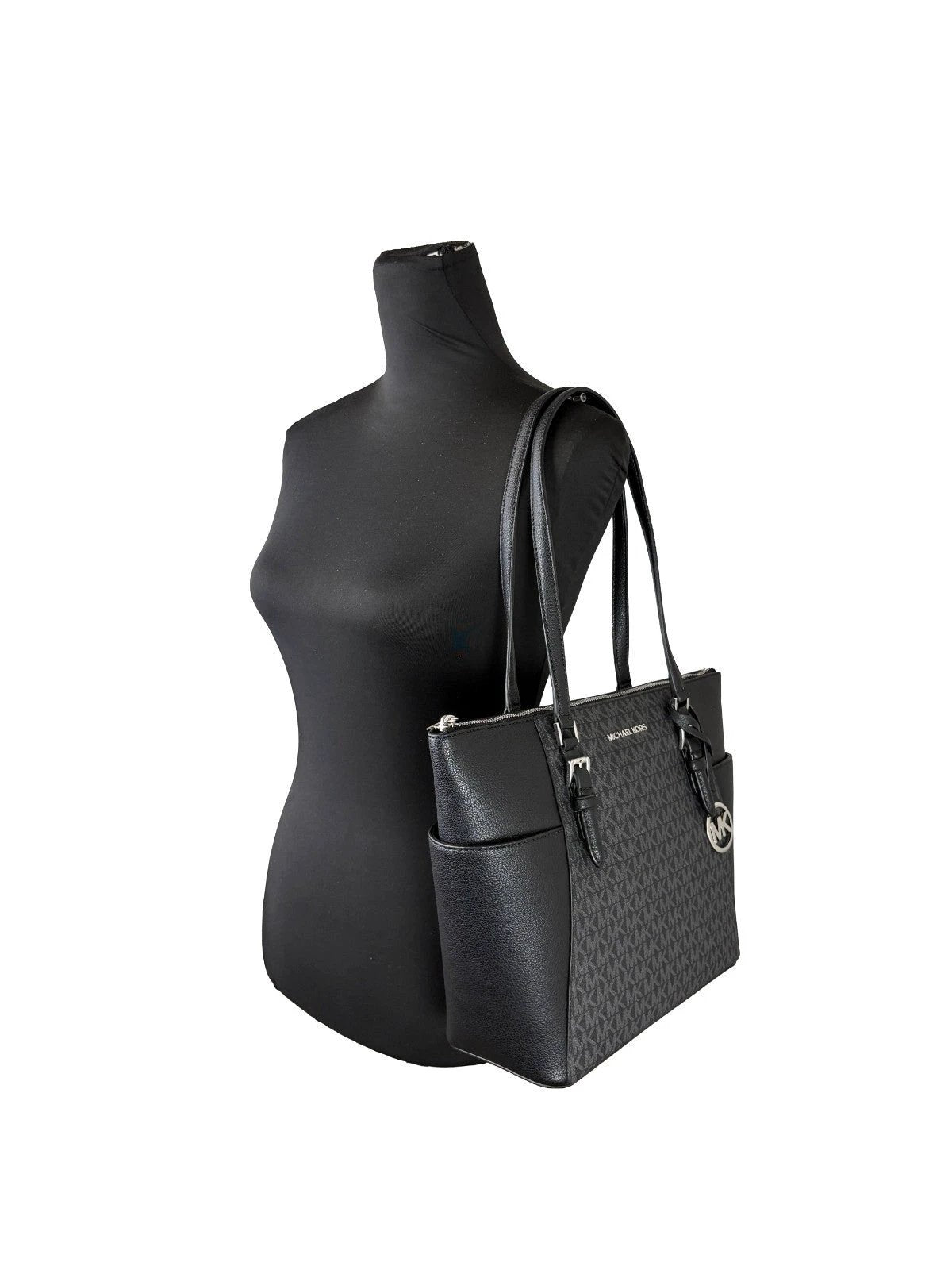 Michael Kors Charlotte Leather Top Zip Tote Bag by Michael Kors
