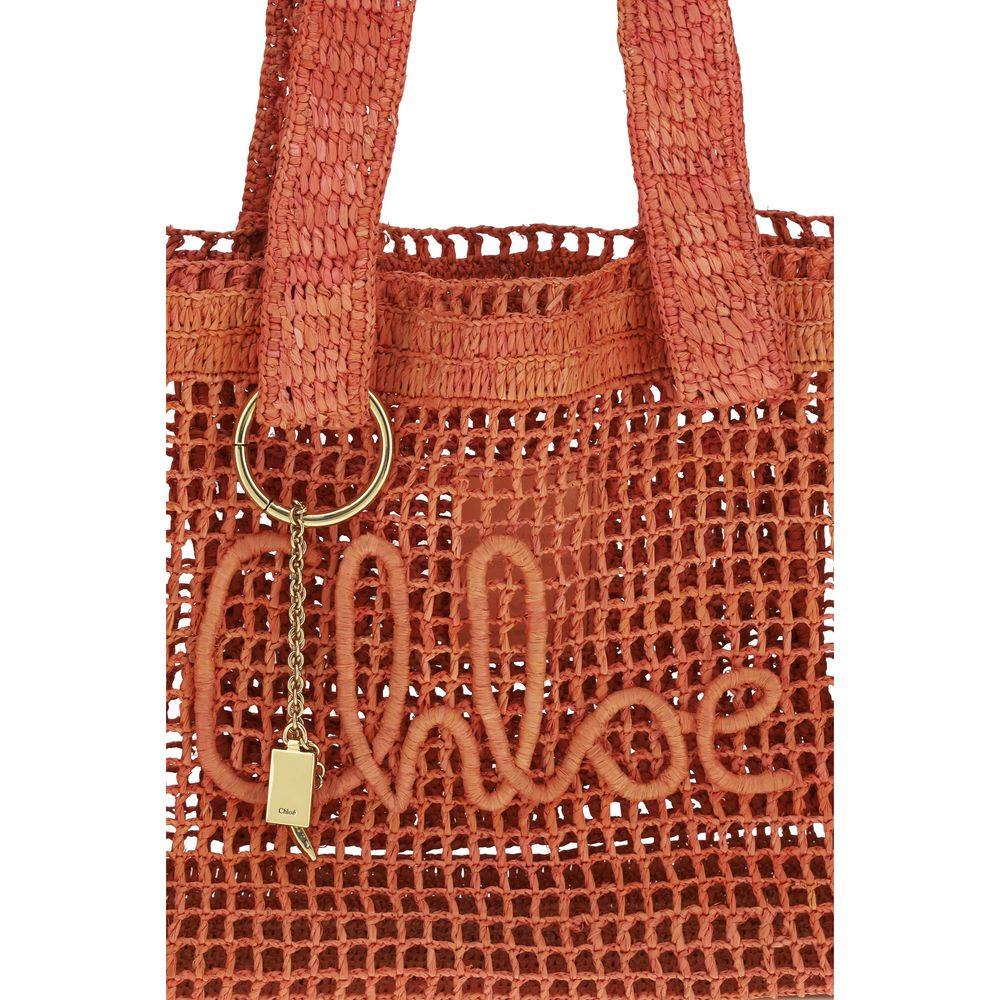 Chloé Red Raffia Shoulder Bag