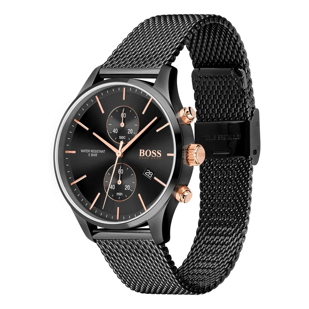 Montre Chronographe Hugo Boss Black – Acier Inoxydable Noir, Cadran Noir 42mm | HBPS Fashion