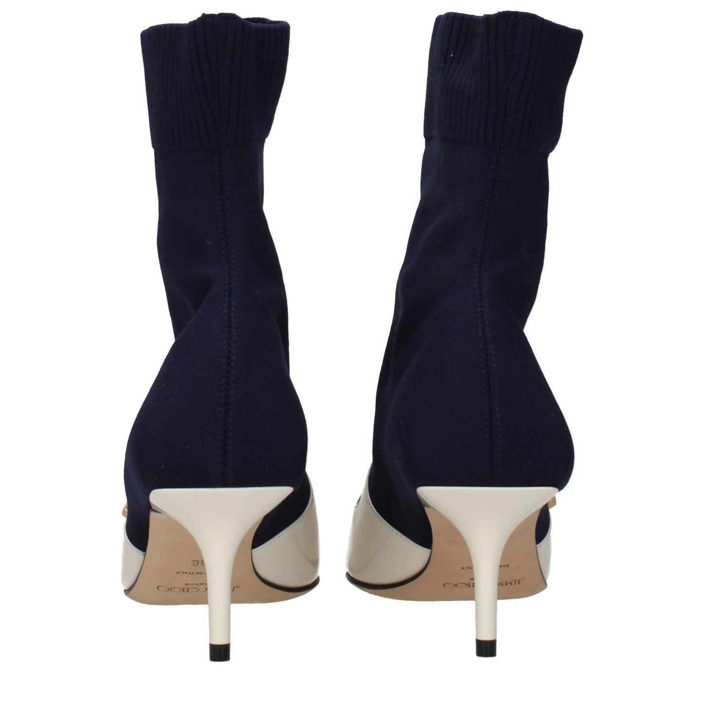 Jimmy Choo – Bottines en Tissu Bleu Marine | Carolyn 60 | Cuir & Tissu Luxe