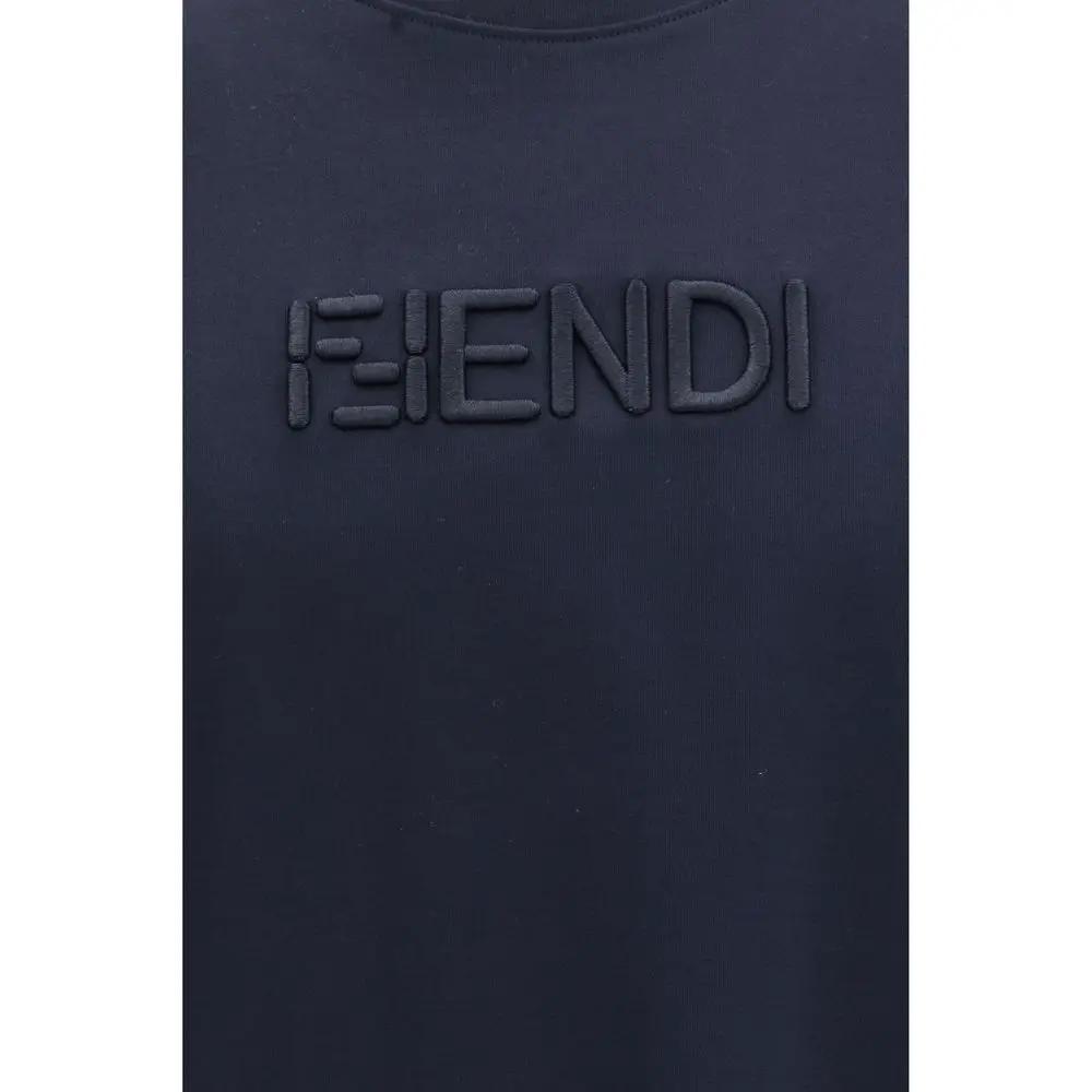 Fendi Blue Cotton T-Shirt by Fendi