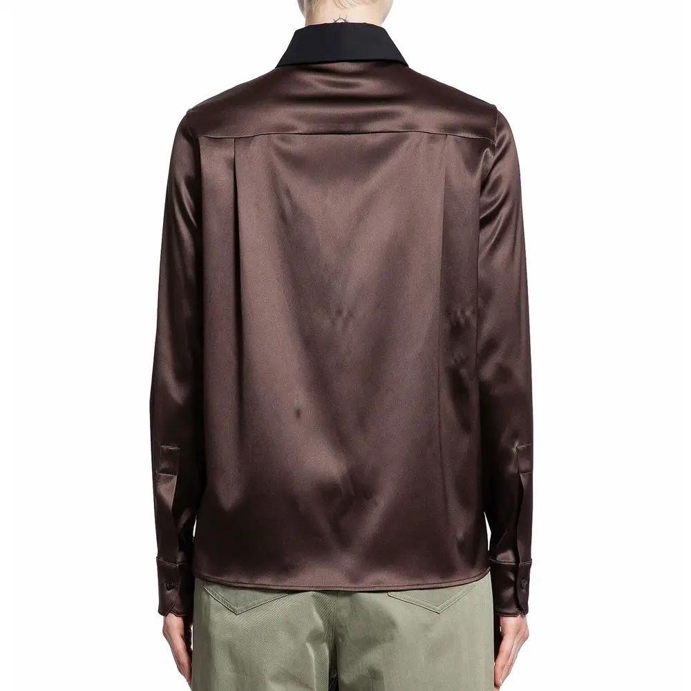 Loewe Brown Silk Dress Shirt by Loewe