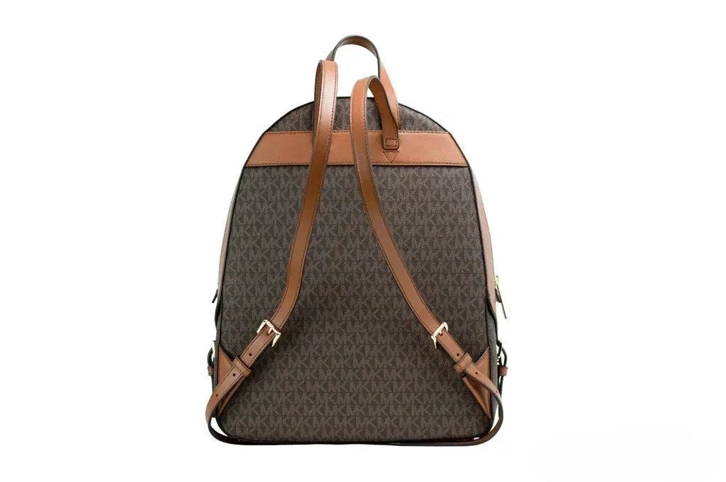 Michael Kors Jaycee Large Brown Signature PVC Shoulder Backpack Bookbag by Michael Kors