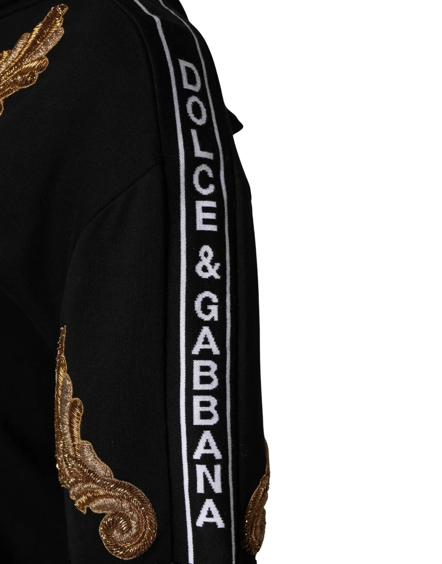 Dolce & Gabbana Black Embroidered Tassel Hooded Sweatshirt Sweater by Dolce & Gabbana