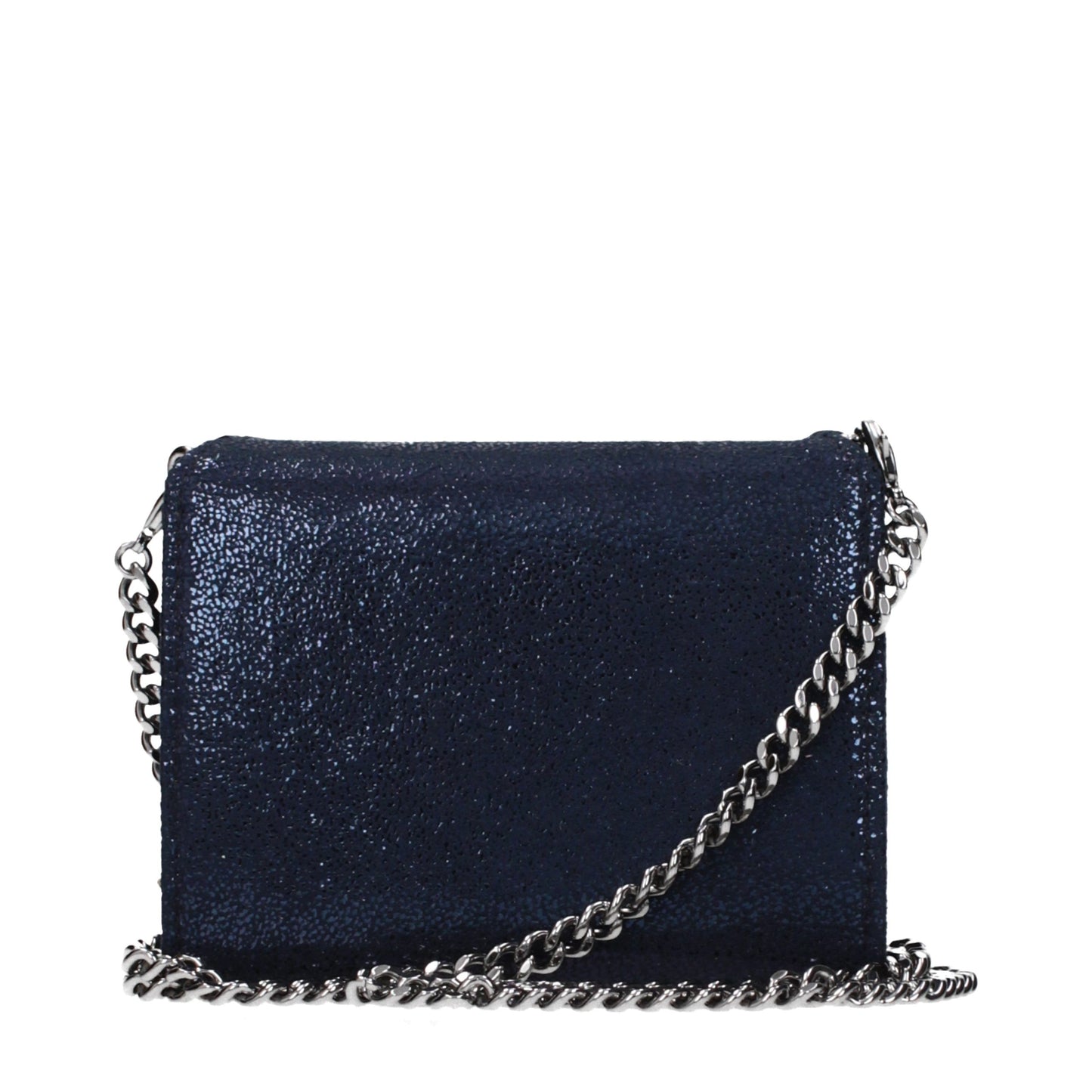Stella McCartney – Porte-Monnaie en Eco-Suède Bleu | Logo Frontal | Bandoulière Amovible