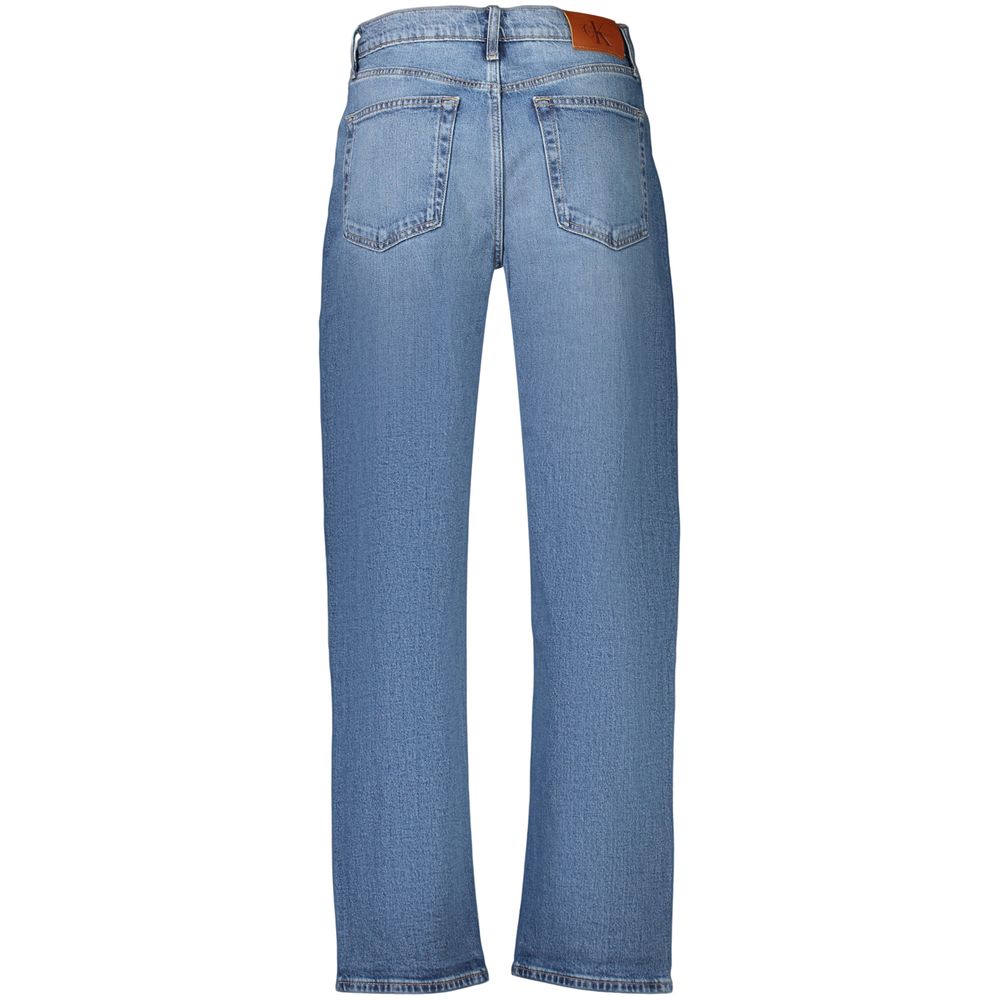 Jean Calvin Klein femme taille haute fuselé en coton bleu – CA-44919