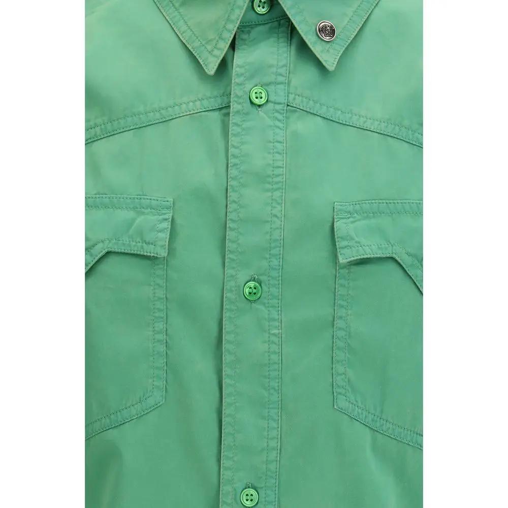 Versace Bicolor Cotton Shortsleeve Shirt by Versace