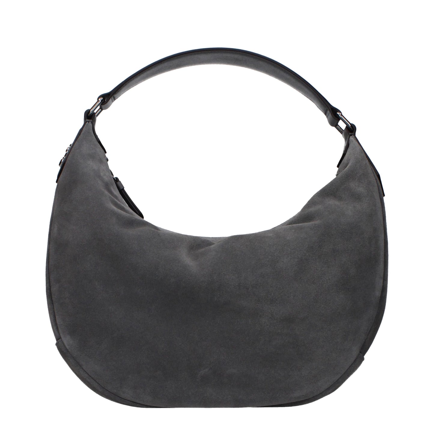 Jimmy Choo – Sac Épaule Bets en Suède Gris Storm Gunmetal | Logo Latéral | Femme