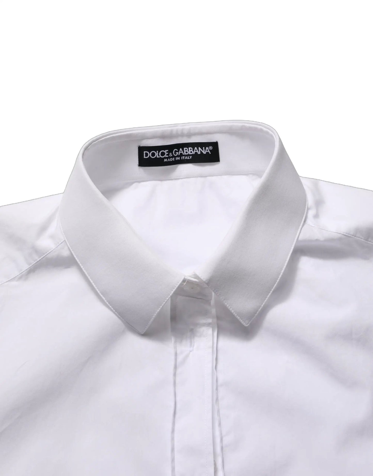 Dolce & Gabbana White Cotton Long Sleeve Button-Up Shirt Top by Dolce & Gabbana