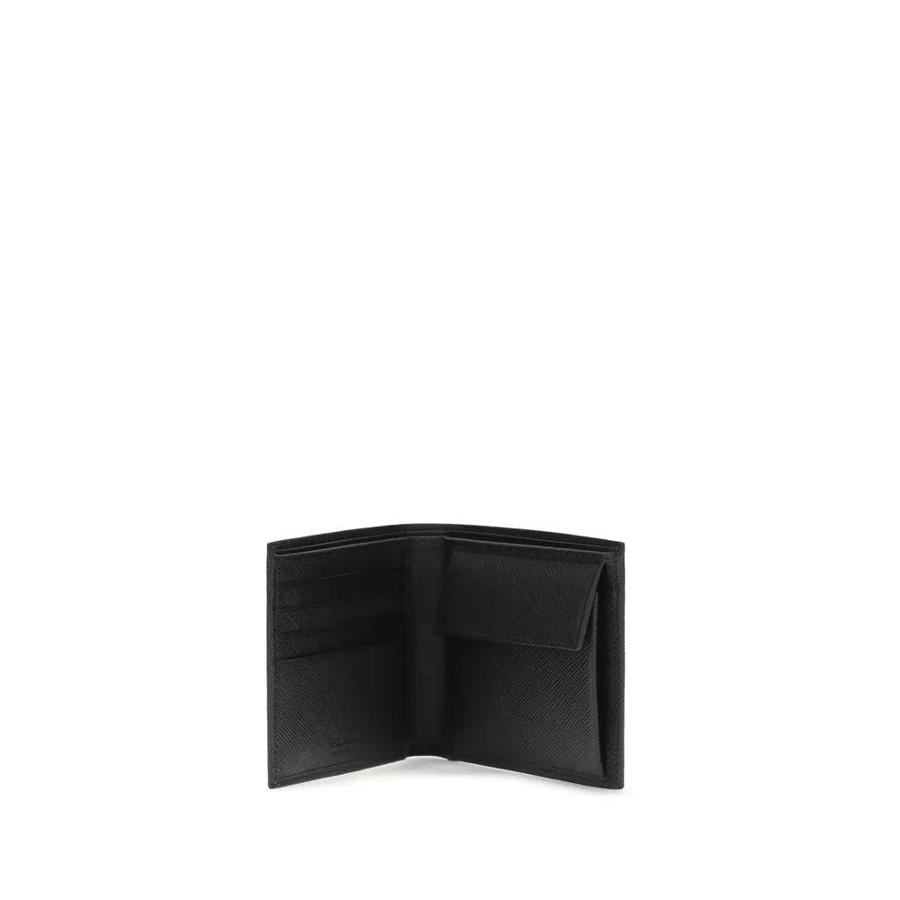 Prada Black Calf Leather Bos Taurus Wallet by Prada