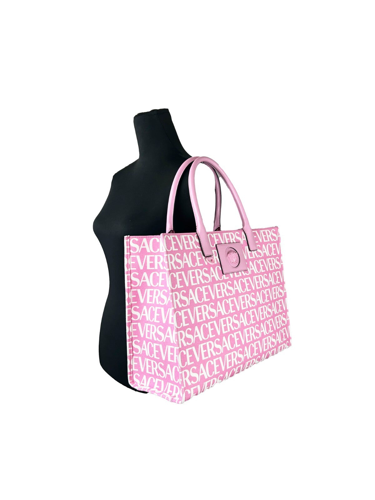 Sac cabas Versace Medusa Large en toile rose pâle – VE84895511NY