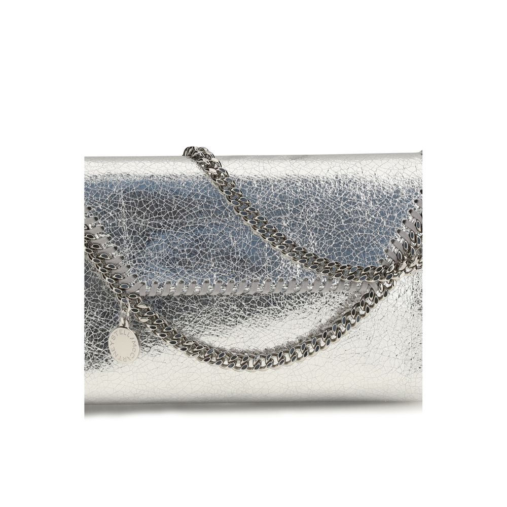 Stella McCartney – Sac Épaule Falabella Tissu Métallique Argenté | Chaîne Signature | AW26 | Femme