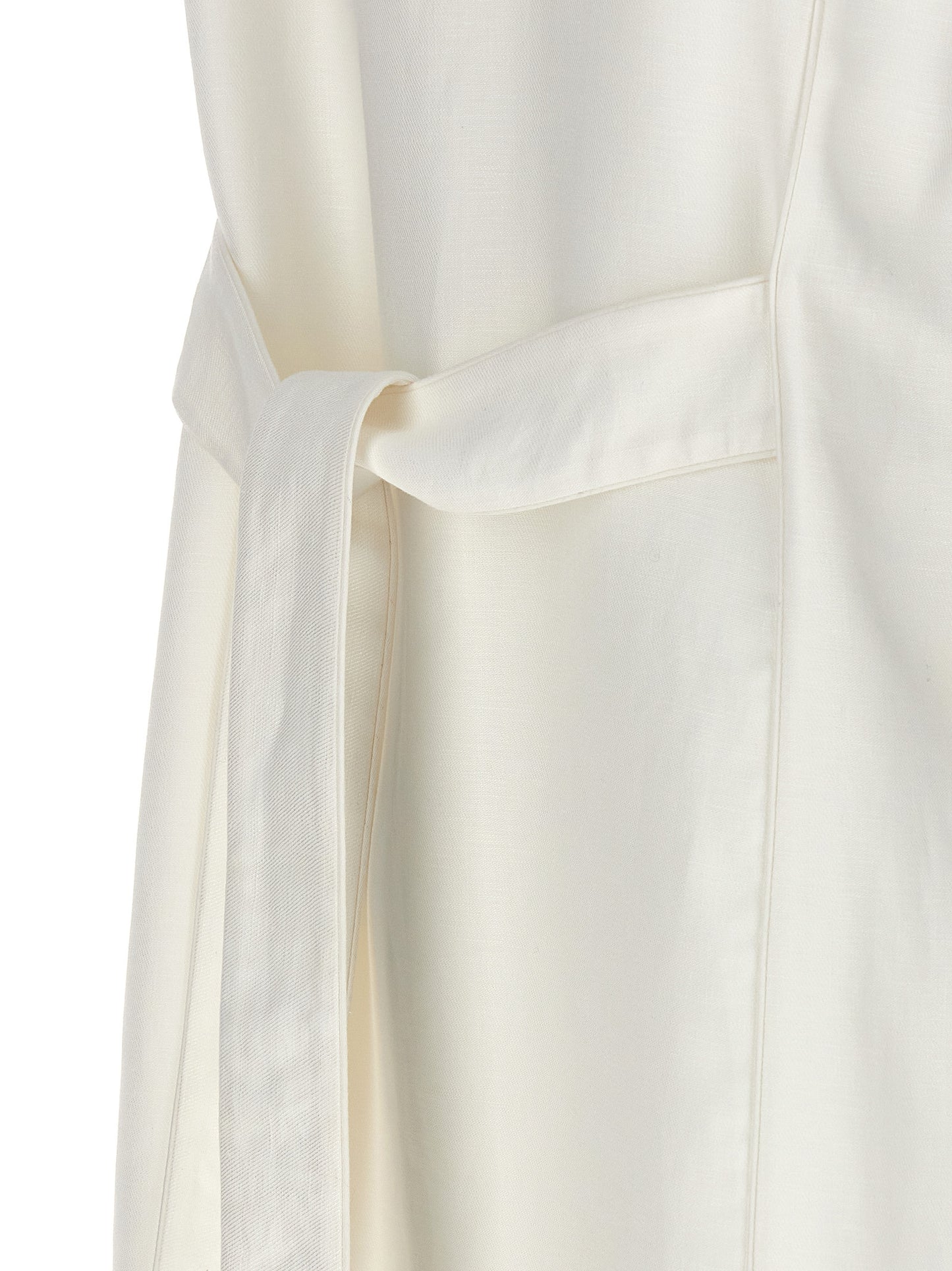 Max Mara White Flax Sleeveless Jacket
