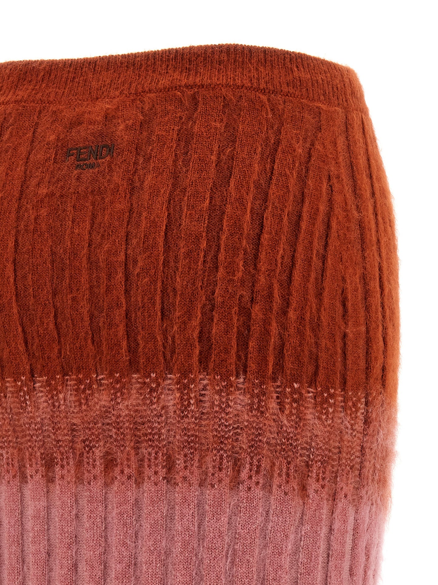 Jupe mi-longue Fendi femme en laine mohair multicolore – FE-324126