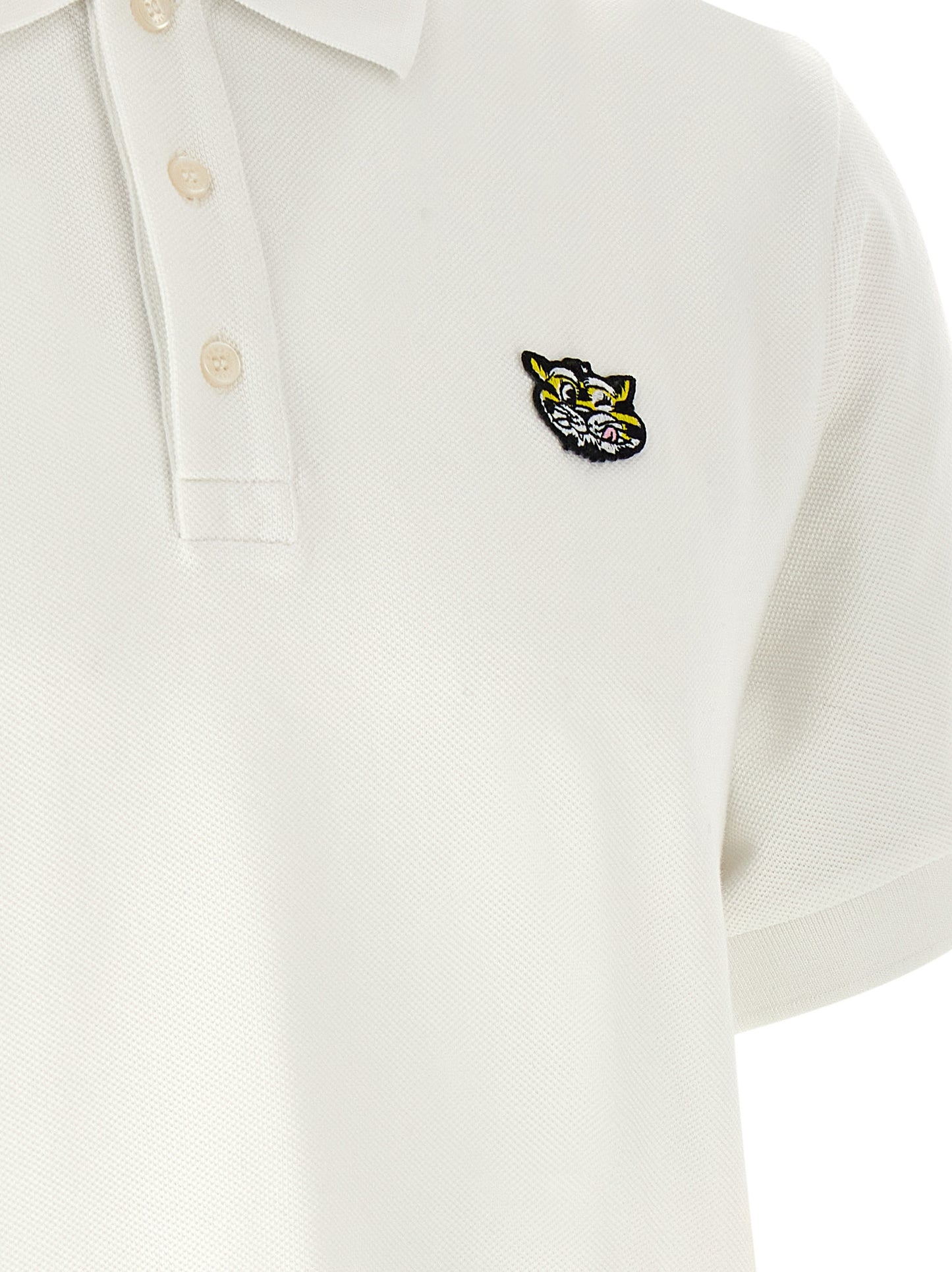 Kenzo White Cotton Polo Shirt
