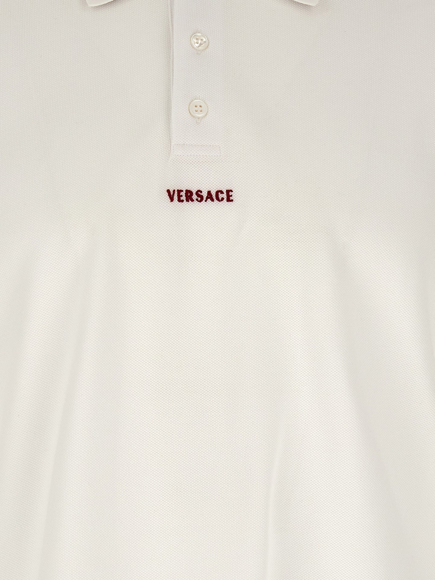 Versace White Cotton Polo Shirt