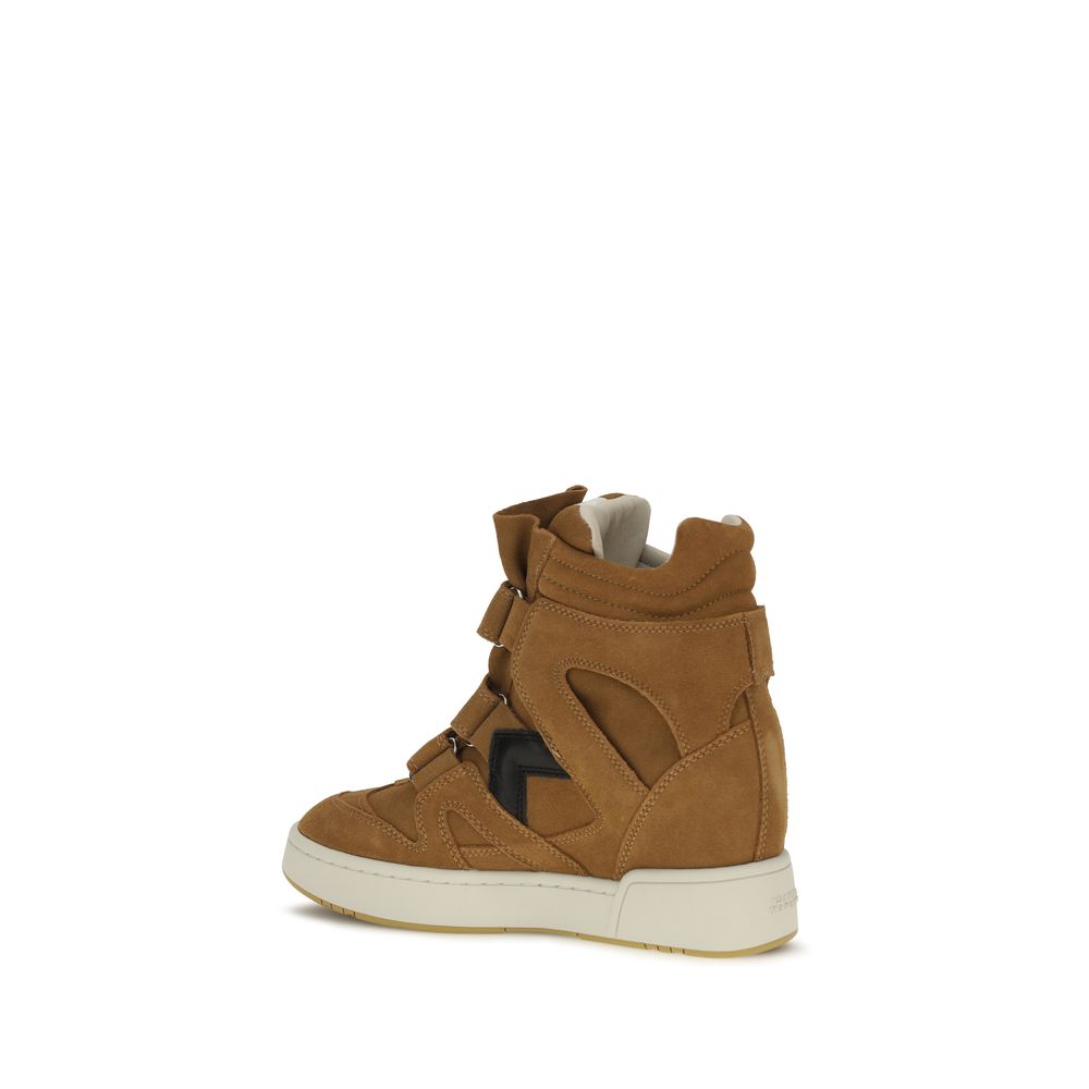 Baskets montantes Isabel Marant femme en cuir de veau marron – IS-BK0010FAD1E03SCOBK