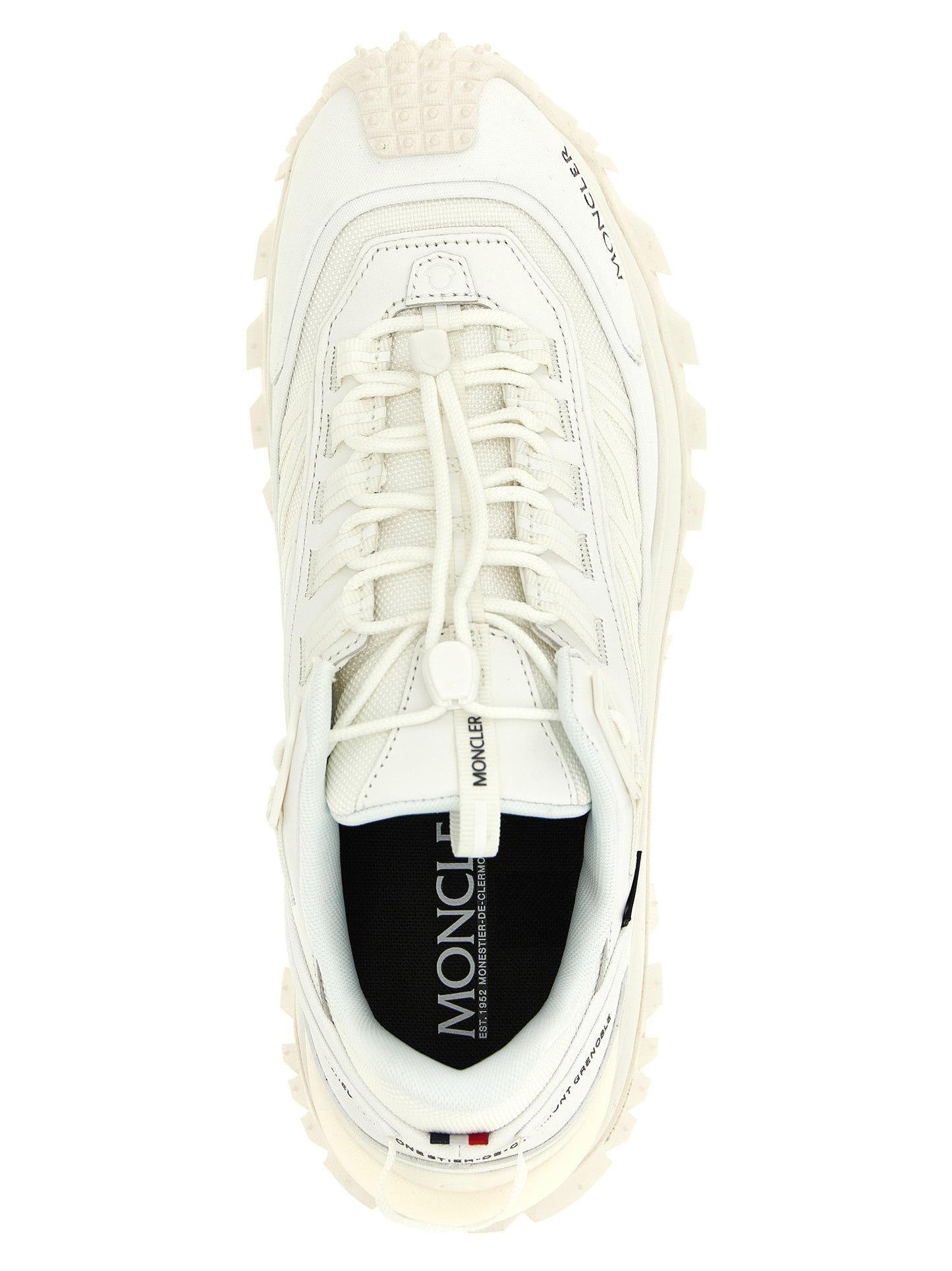 Moncler White Leather Athletic Sneakers