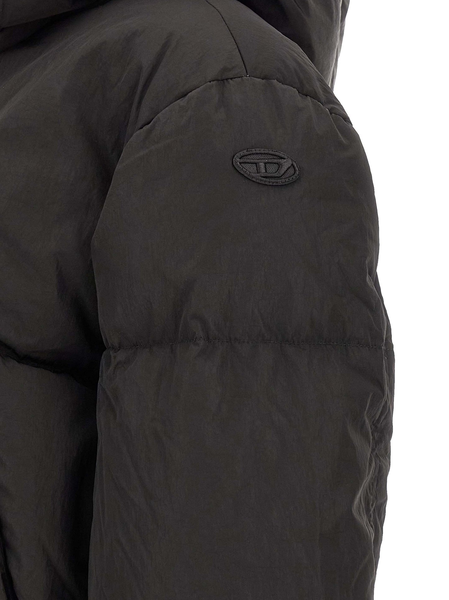 Diesel Black Polyamide Full-Length Jacket
