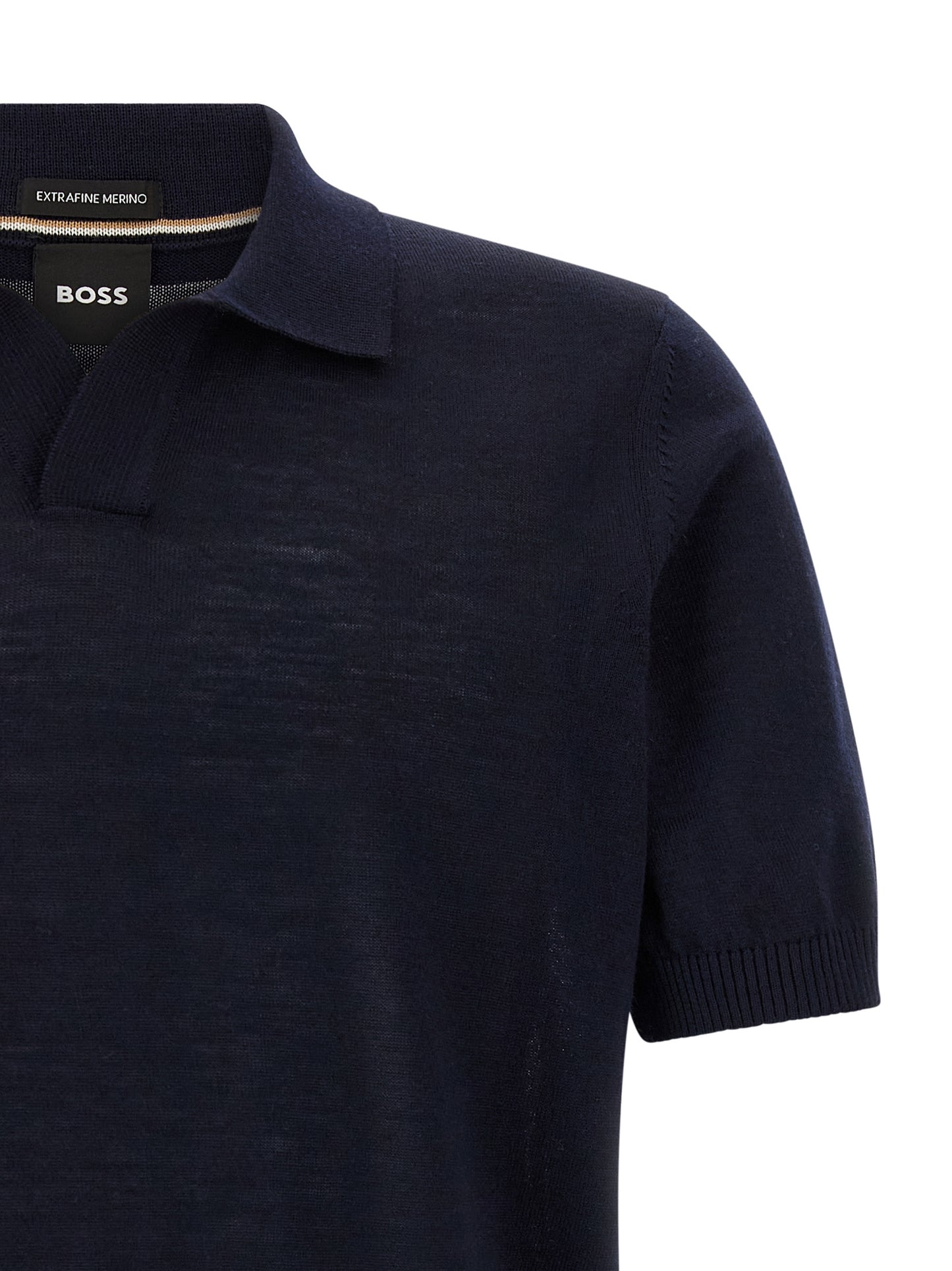 Hugo Boss Blue Virgin Wool Polo Shirt