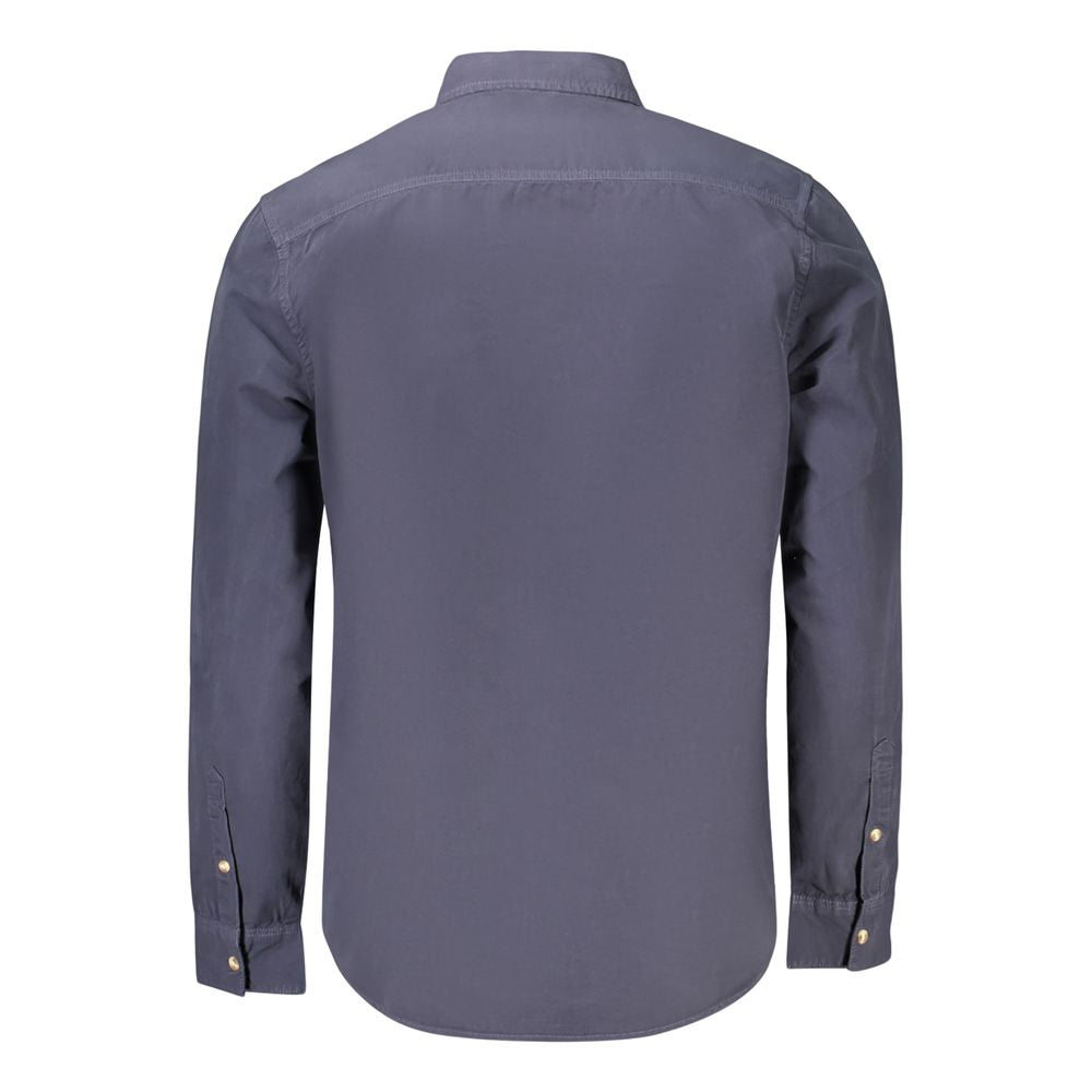 Chemise slim à manches longues Guess Jeans homme en coton bleu – GU-46535