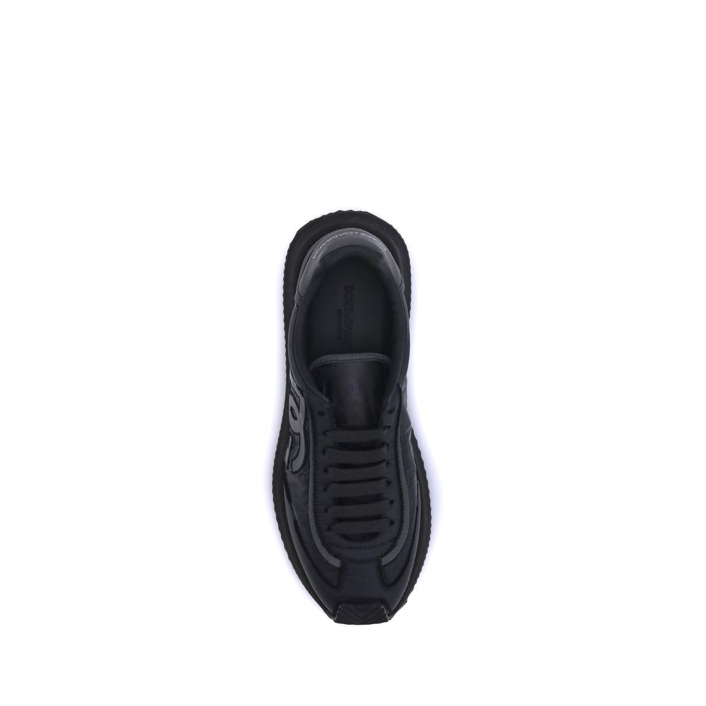 Dolce & Gabbana Black Fabric Athletic Sneakers