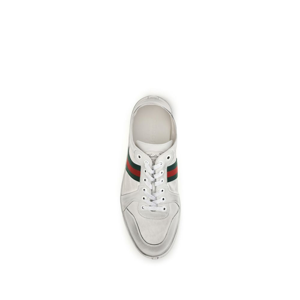Baskets Gucci homme Stretch en cuir de veau blanc – GU-864140AAGFF9099