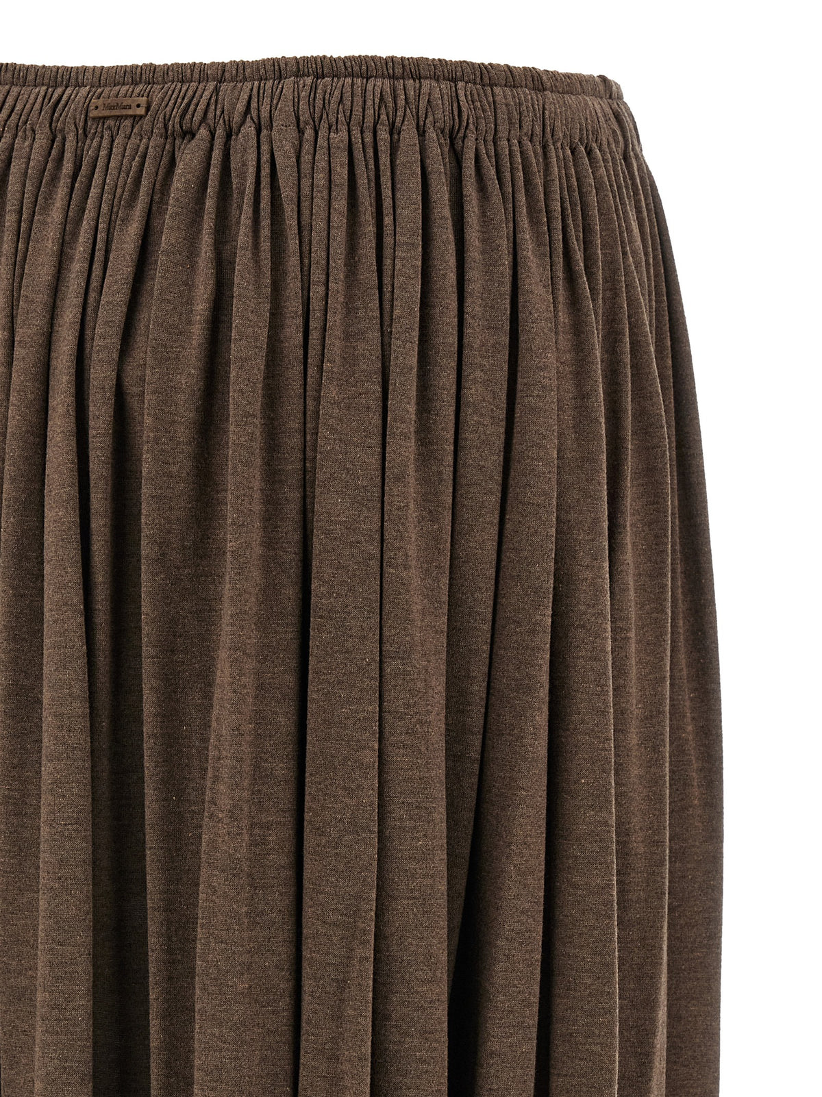 Jupe longue Max Mara femme en lyocell et soie marron – MA-341405