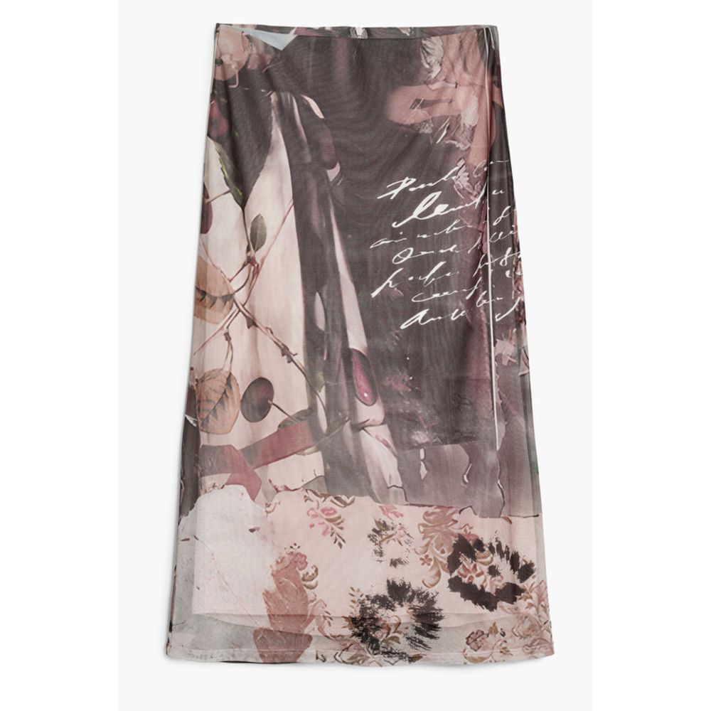 Jupe midi Desigual femme en polyester beige – DE-47099