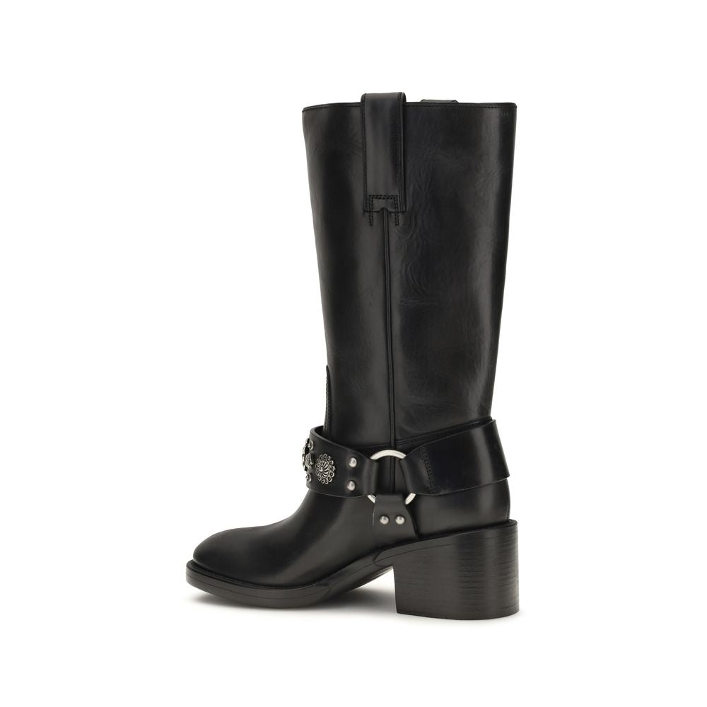Bottes hautes Chloé Dakota en cuir de veau noir – CH-CH26W22D1P001