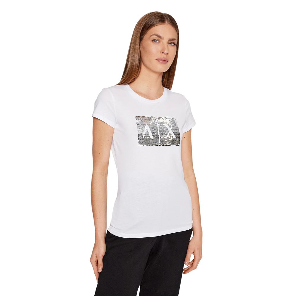 T-shirt Armani Exchange femme 8NYTDL YJ73Z en coton blanc – AR-4040100008