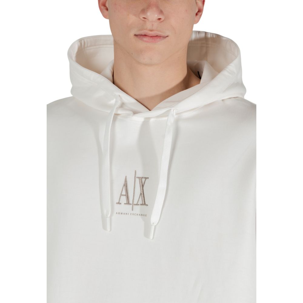 Sweat à capuche Armani Exchange homme XM000369 AF10818 en coton crème – AR-15947300143