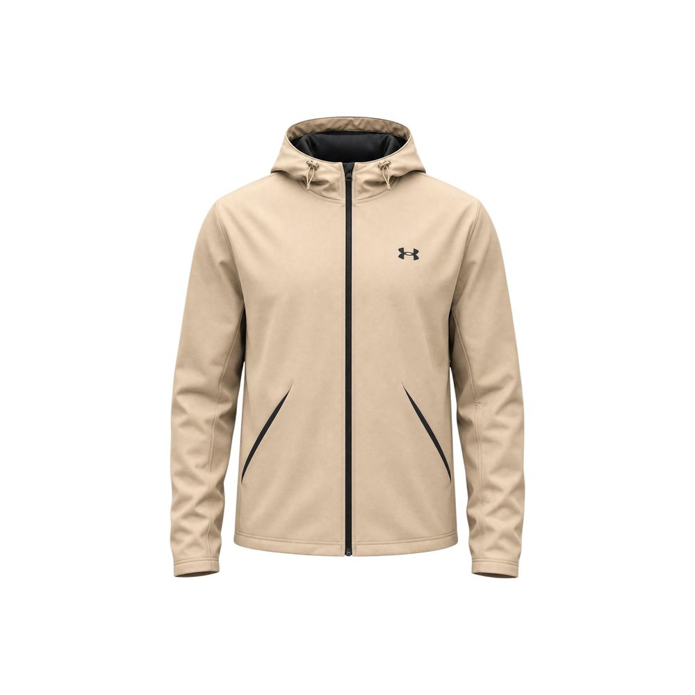 Sweat à capuche zippé Under Armour UA Unstoppable Woven en polyester beige – UN-20149200127