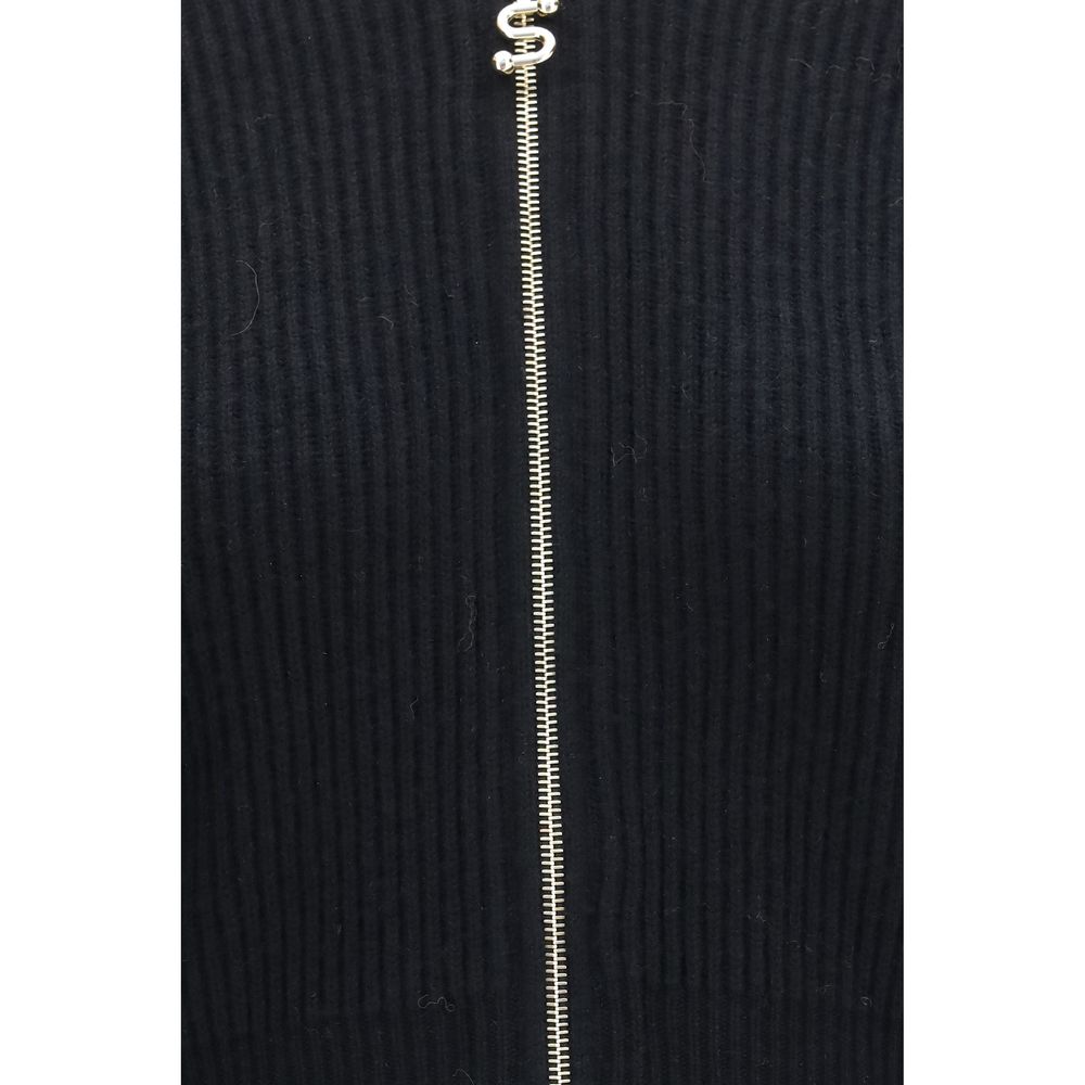 Cardigan zippé court Max Mara Sportmax Balco en laine et cachemire noir – MA-2622346022600005