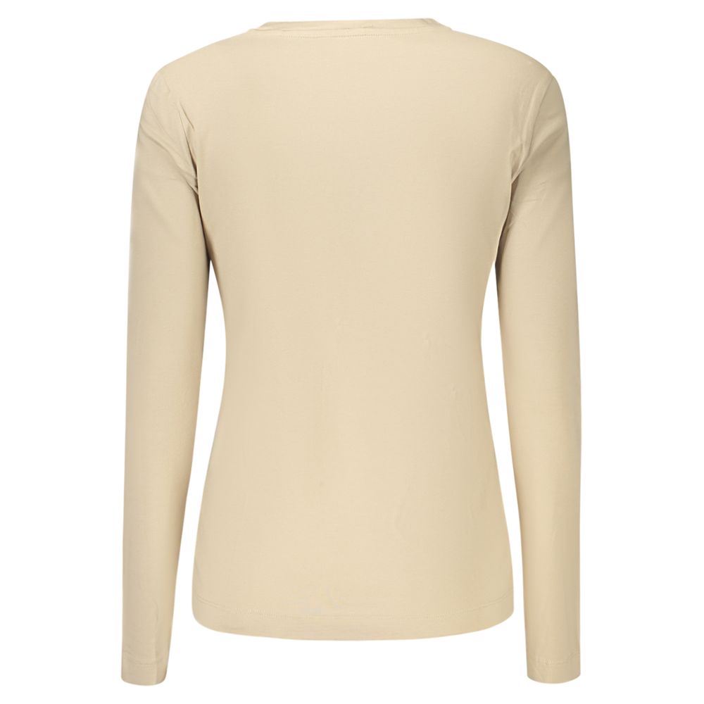 T-shirt à manches longues Guess Jeans femme en coton beige – GU-47765