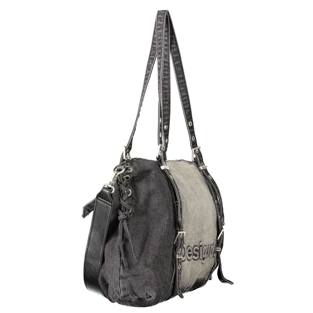 Sac à main Desigual femme Half Logo Denim Lanuza en coton noir – DE-47996