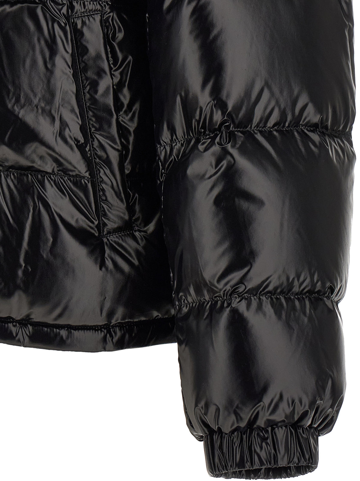 Versace Black Nylon Full-Length Jacket