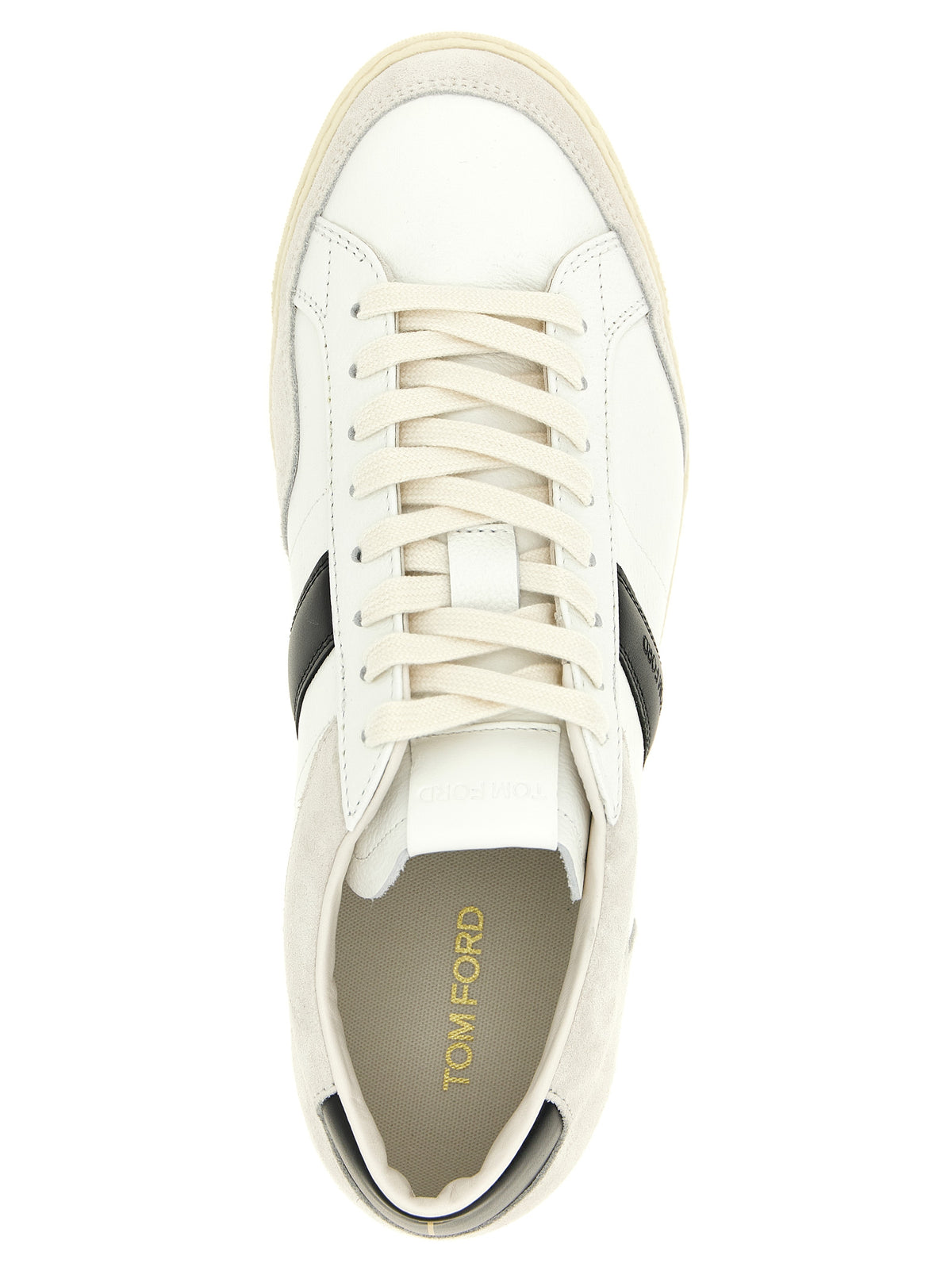 Baskets Tom Ford homme Blake en cuir blanc et noir – TO-326495