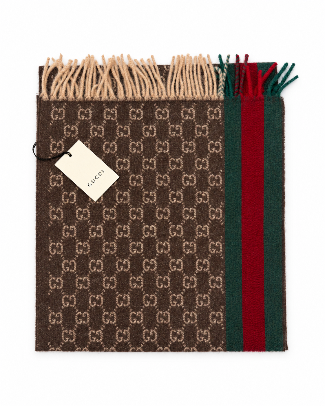 Écharpe Gucci mixte en cachemire et laine marron – GU467877FBB