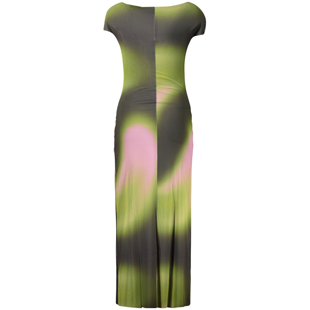 Robe Desigual femme longue à motifs en polyester vert – DE-48286