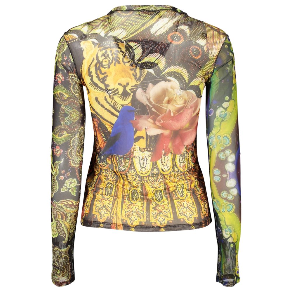 T-shirt Desigual femme lion manches longues en polyester jaune – DE-48362