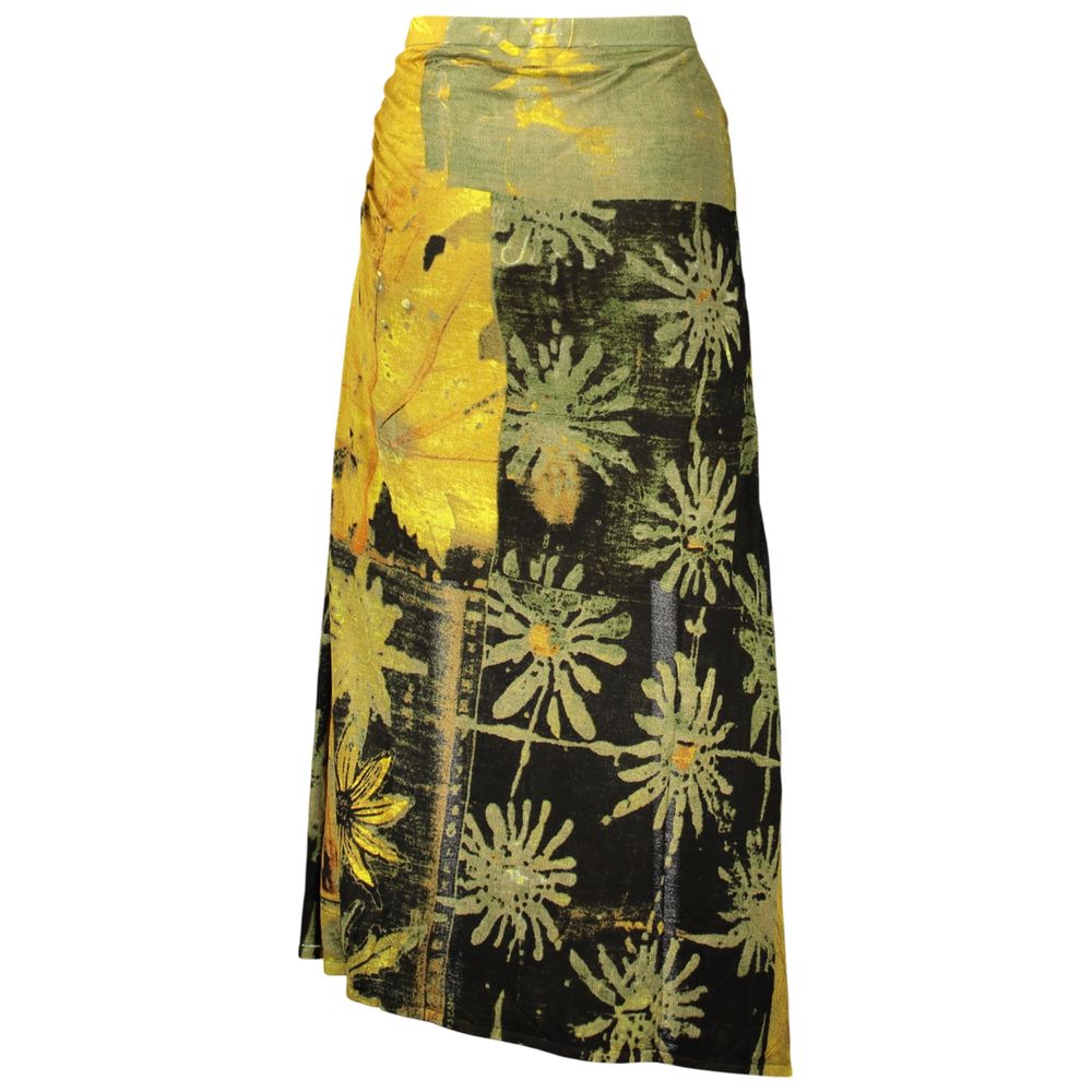 Jupe Desigual femme longue Julieta à motifs en viscose vert – DE-48312